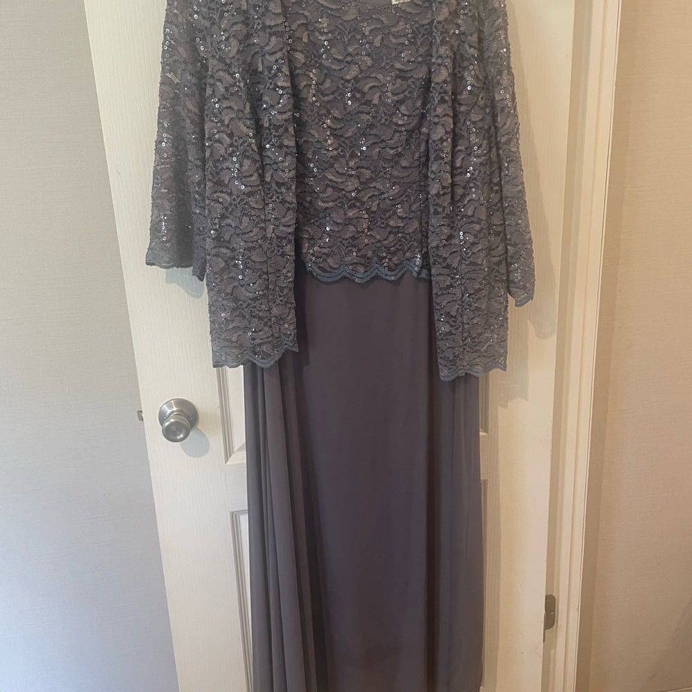 Alex Evenings Blue Lace Dress with Jacket